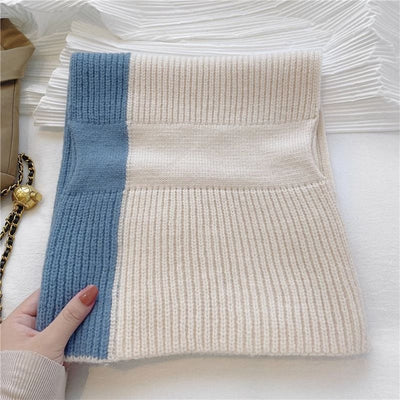 Bufanda Tejida Bicolor para Mujer - Cálida y Versátil para Otoño e Invierno - Image 9