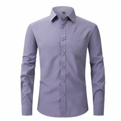 Camisa Elástica de Talla Grande para Hombre de Manga Larga - Image 3