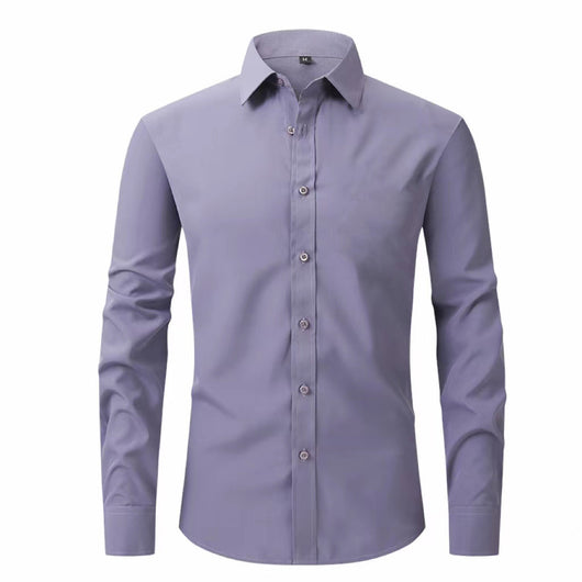 Camisa Elástica de Talla Grande para Hombre de Manga Larga - Image 3