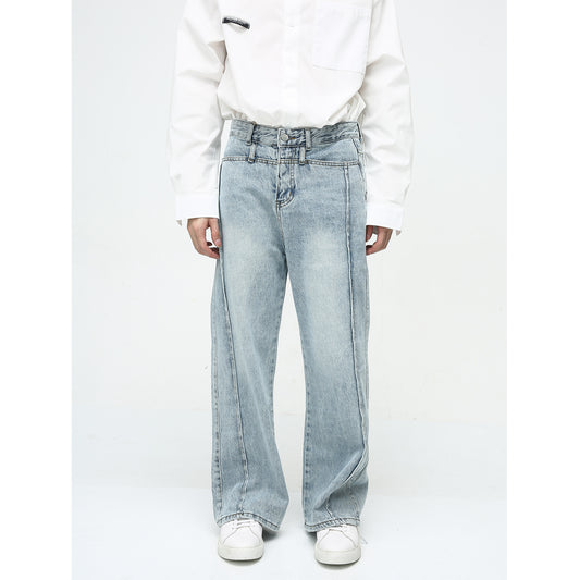 Jeans Retro Casual Americano con Efecto Desgastado - Image 2