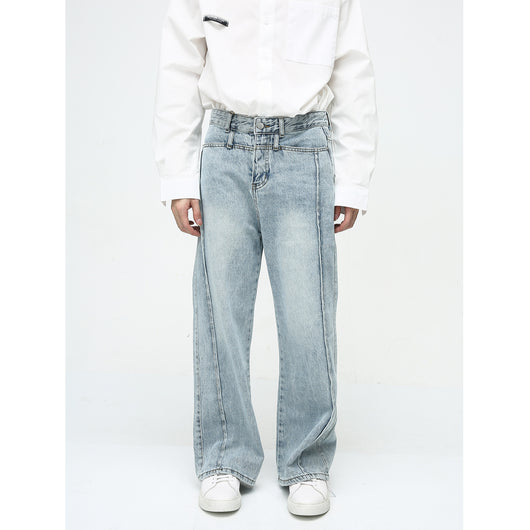 Jeans Retro Casual Americano con Efecto Desgastado - Image 2