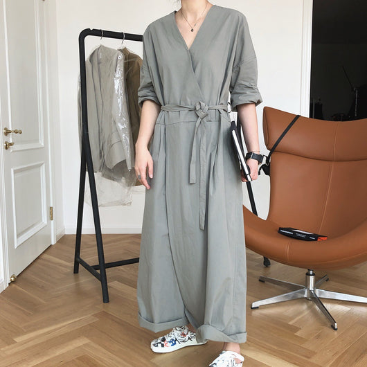 Jumpsuit Elegante de Cuello V Cintura Alta Piernas Anchas para Mujer - Image 13