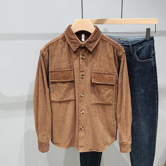 Chaqueta Camisa de Pana 100% Algodón para Hombre