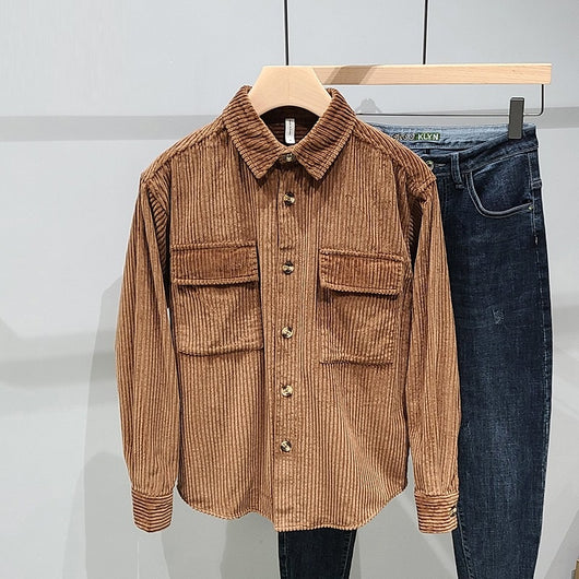 Chaqueta Camisa de Pana 100% Algodón para Hombre