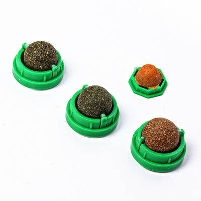 Juguetes de Catnip para Gatos - Set 4 Bolas Energéticas con Silvervine y Limpieza Dental - Image 3