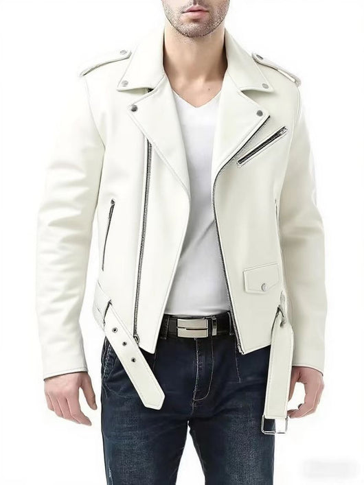 Chaqueta de Cuero PU Slim Fit para Hombre con Cierre de Cremallera - Image 10