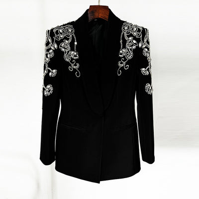 Blazer Elegante para Mujer con Detalles de Diamantes - Image 2