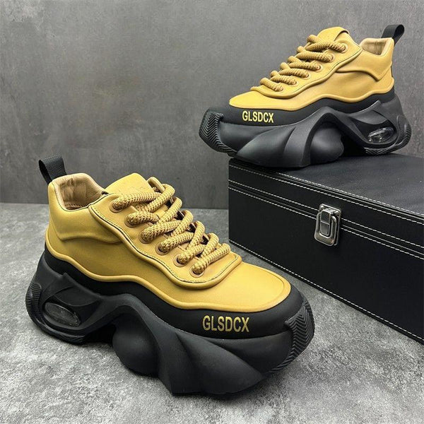 Zapatos Deportivos de Plataforma en Cuero para Hombre - Estilo Moderno y Confort