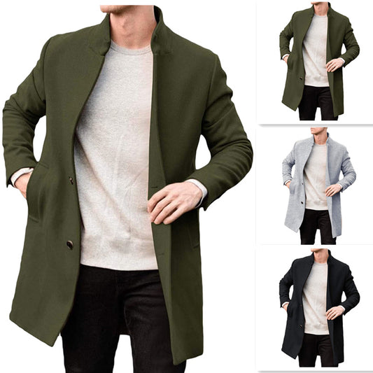 Abrigo de Lana Gruesa para Hombre - Otoño e Invierno