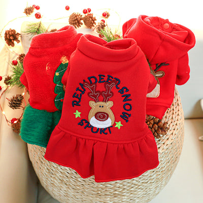 Ropa Festiva para Perros y Gatos - Conjunto Rojo Navideño
