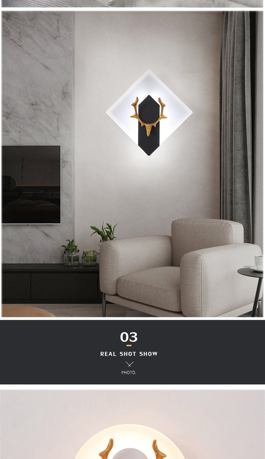 Lámpara de Pared Decorativa Astas Acrílico para Sala de Estar - Image 17