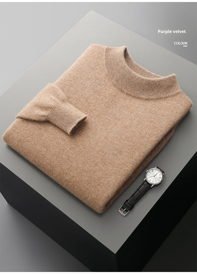 Suéter de Cuello Medio en Lana para Hombre - Pullover Ligero Otoño Invierno - Image 28