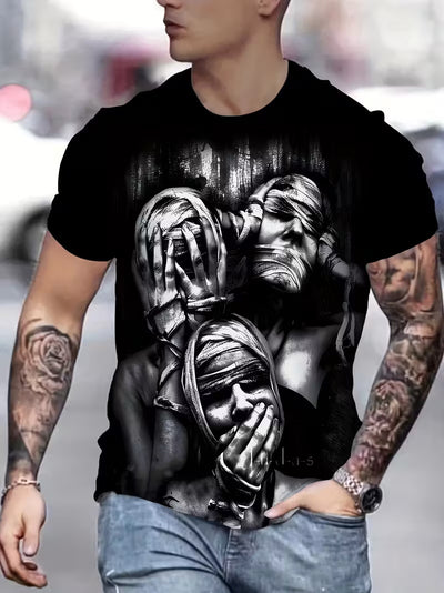 Playera Casual para Hombre con Estampado Digital 3D - Image 26