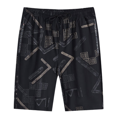 Shorts Deportivos Sueltos de Seda de Hielo con Estampado - Secado Rápido