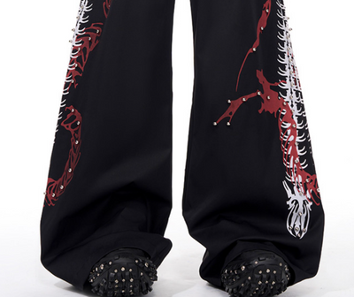 Pantalón Negro Elegante con Diseño de Espina Dorsal Remachado - Image 7