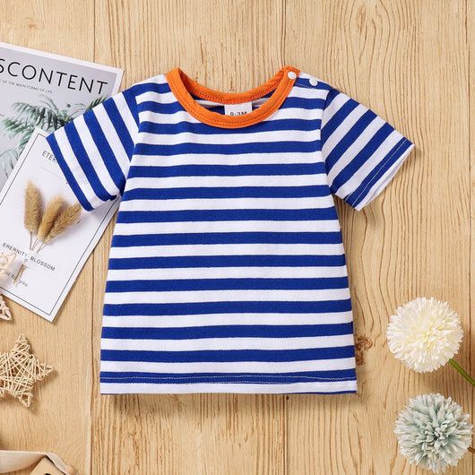 Conjunto Infantil de Rayas Azules - Traje Elegante para Verano - Image 6