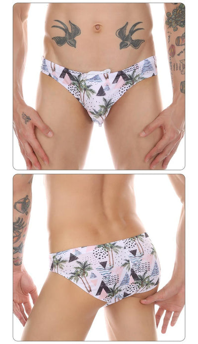 Bañador Estampado Tropical con Diseño de Hojas de Coco y Arce - Pantalón de Playa Multicolor Trendy - Image 46