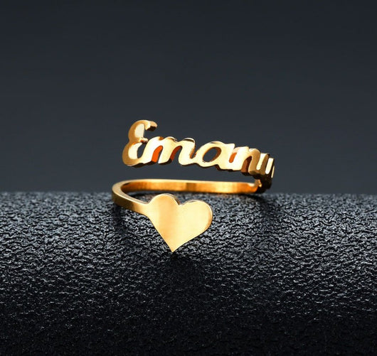 Anillo Personalizado de Acero Inoxidable con Nombre y Corazón para Hombre y Mujer - Image 10