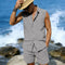 Conjunto de Camisa y Pantalones Cortos de Lino para Hombre