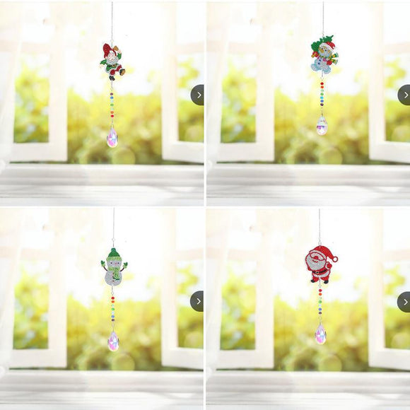 Campana de Viento Diamante con Mariposas y Libélulas para Ventana