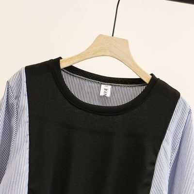 Blusa Holgada Coreana de Tres Cuartos con Doble Capa - Image 4