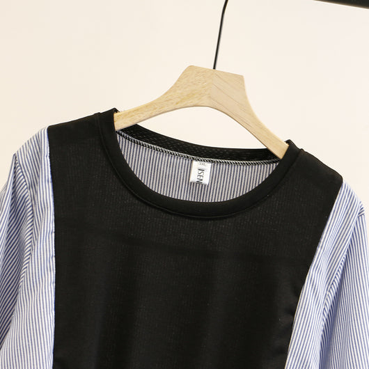 Blusa Holgada Coreana de Tres Cuartos con Doble Capa - Image 4
