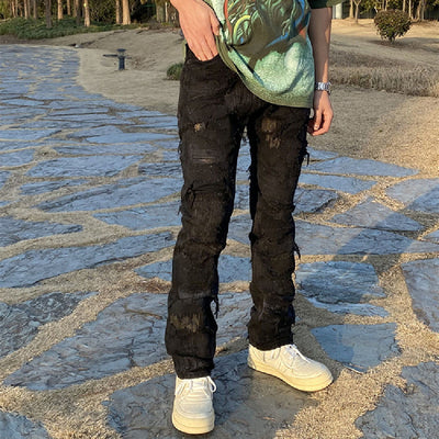 Jeans Rotos de Moda Urbana con Diseño Desgastado