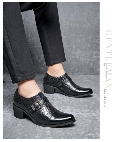 Zapatos Casuales de Cuero Cubano con Diseño Piel de Serpiente para Hombre - Image 11