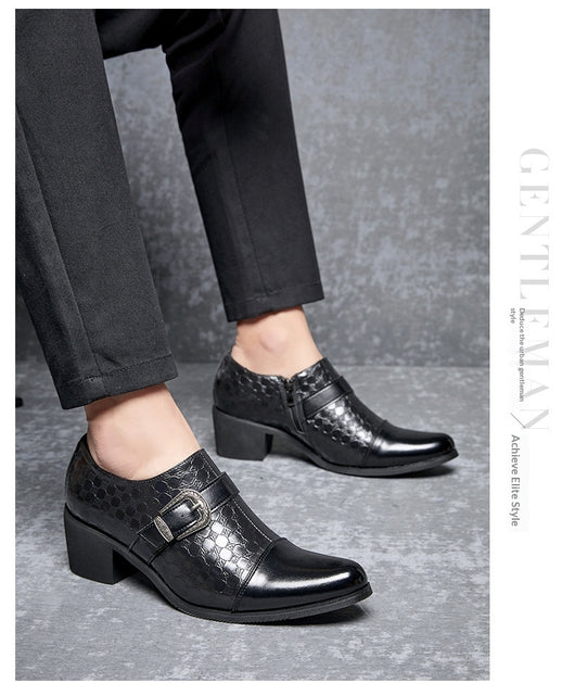 Zapatos Casuales de Cuero Cubano con Diseño Piel de Serpiente para Hombre - Image 11