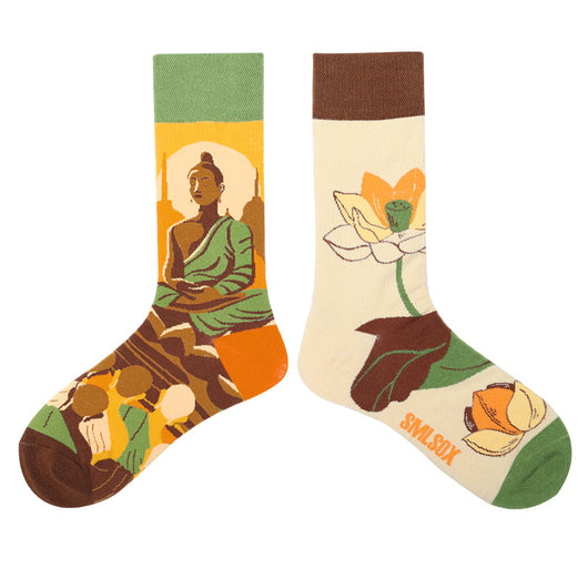 Calcetines Retro Asimétricos para Parejas - Algodón Cómodo Unisex - Image 127