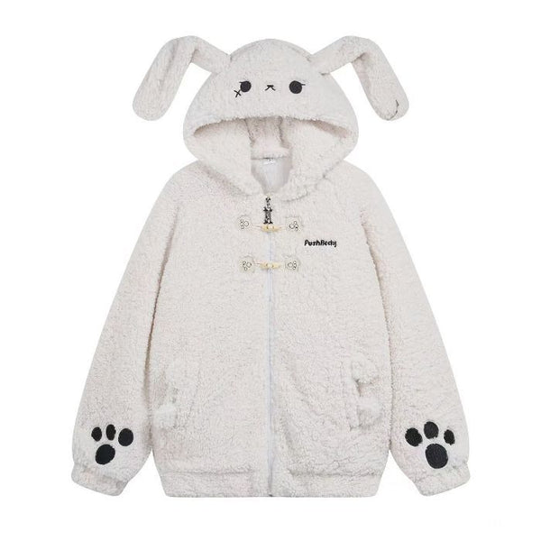 Abrigo de Lana de Cordero con Orejas de Conejo - Diseño Adorable - Image 6