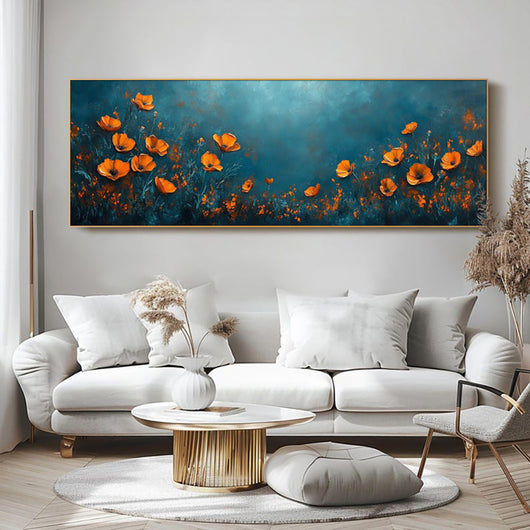 Cuadro de Flores Abstracto Pintado a Mano al Óleo sobre Lienzo - Decoración Original para Pared - Image 3
