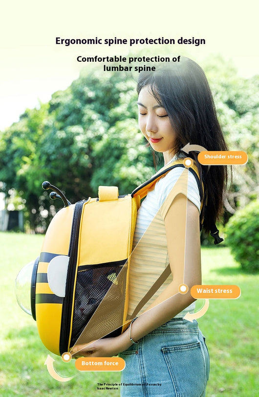 Mochila Transportadora Espacial 3D para Mascotas con Diseño de Abeja - Image 7