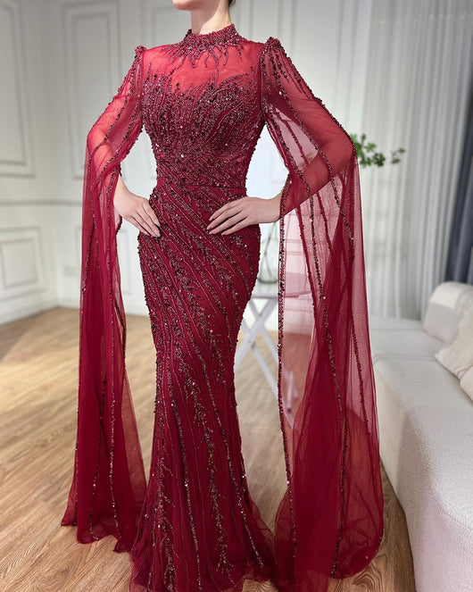 Vestido de Gala Elegante con Mangas Volantes y Falda Sirena - Image 55