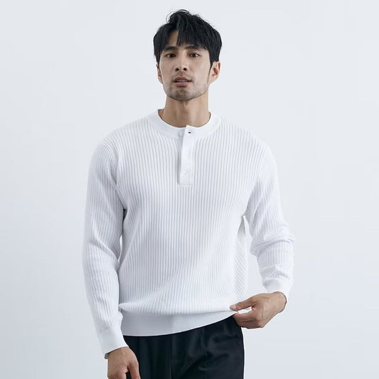 Suéter Ejecutivo Preppy de Manga Larga para Hombre