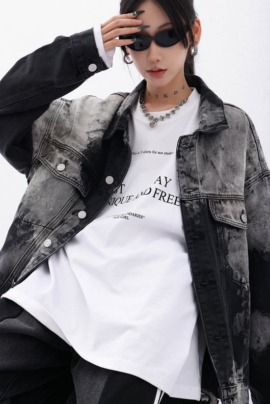 Camiseta Holgada de Algodón con Letras para Mujer - Image 18
