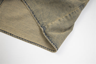 Camisa Denim Desgastada con Letras Waste para Hombre - Image 11