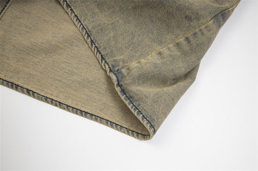 Camisa Denim Desgastada con Letras Waste para Hombre - Image 11