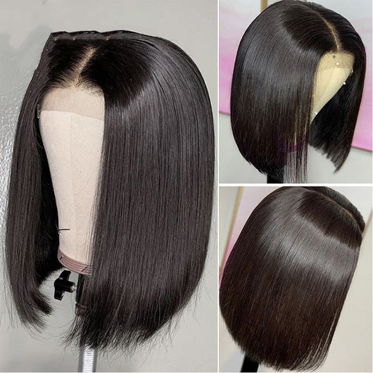 Peluca Bob Corto de Cabello Natural con Elegancia Temperamental - Image 6