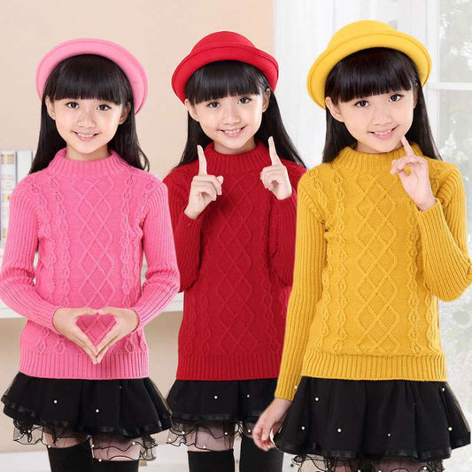 Suéter Velvet Grueso de Doble Capa para Niñas Talla Plus