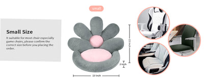 Cojín Nido Redondo para Gatos y Gamers - Asiento Floral Kawaii 19 Pulgadas Gris - Image 21