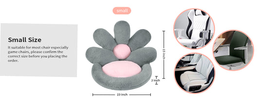 Cojín Nido Redondo para Gatos y Gamers - Asiento Floral Kawaii 19 Pulgadas Gris - Image 21