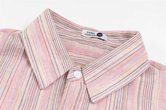 Camisa Holgada a Rayas Contraste para Hombre Otoño - Image 12