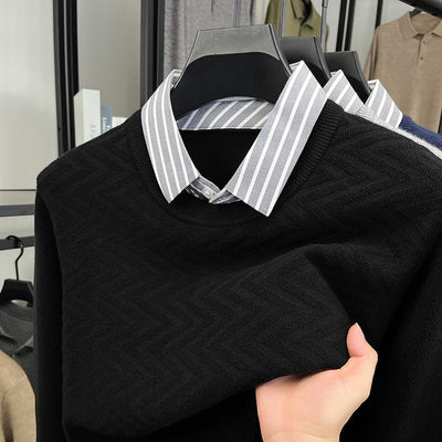 Suéter Casual Bicolor de Manga Larga para Hombre - Image 7