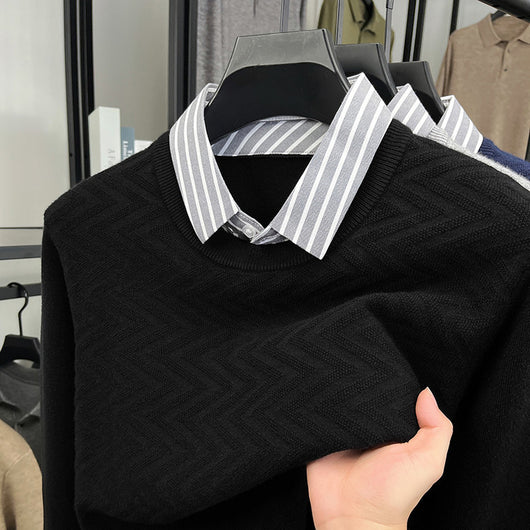 Suéter Casual Bicolor de Manga Larga para Hombre - Image 7