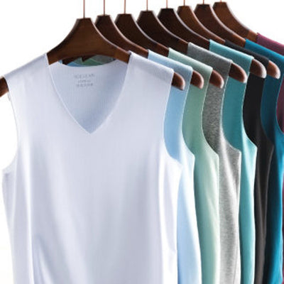 Chaleco Deportivo Ice Silk sin Costuras para Hombre - Camiseta sin Mangas Cuello V - Image 9