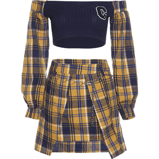 Conjunto Corto Estilo Retro Hot Girl - Traje de Moda - Image 14