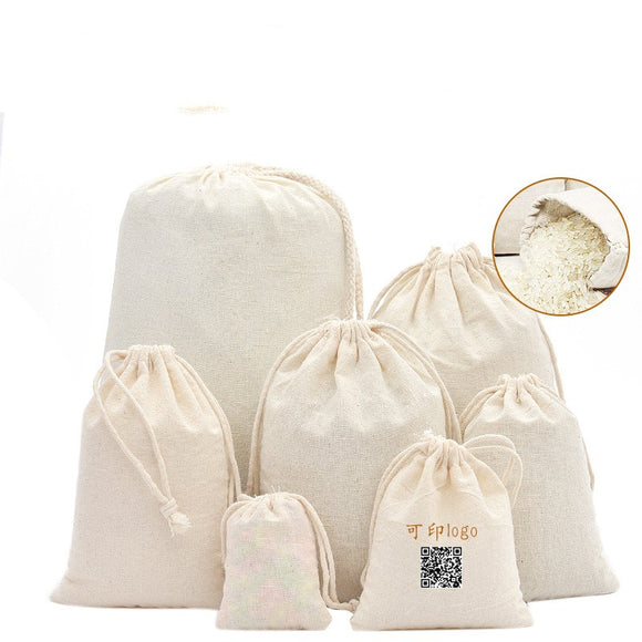 Bolsas de Algodón Puro con Cordón Bundle - Bolsas de Almacenamiento Sostenibles