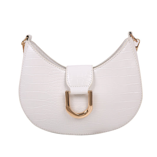 Bolso Baguette Texturizado en Color Sólido