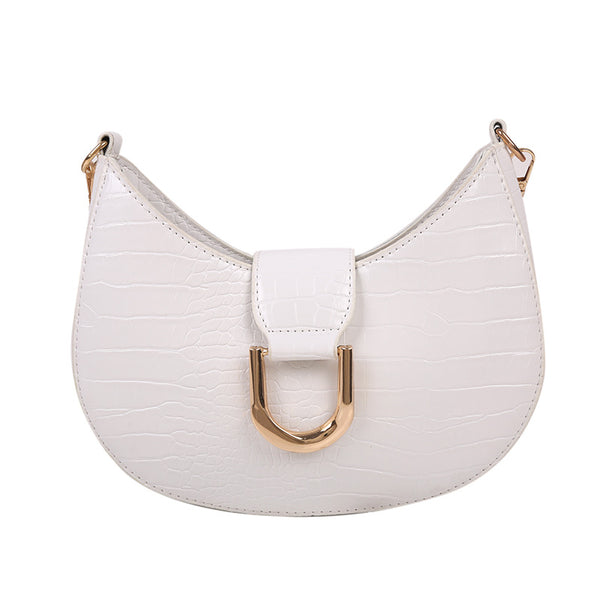 Bolso Baguette Texturizado en Color Sólido